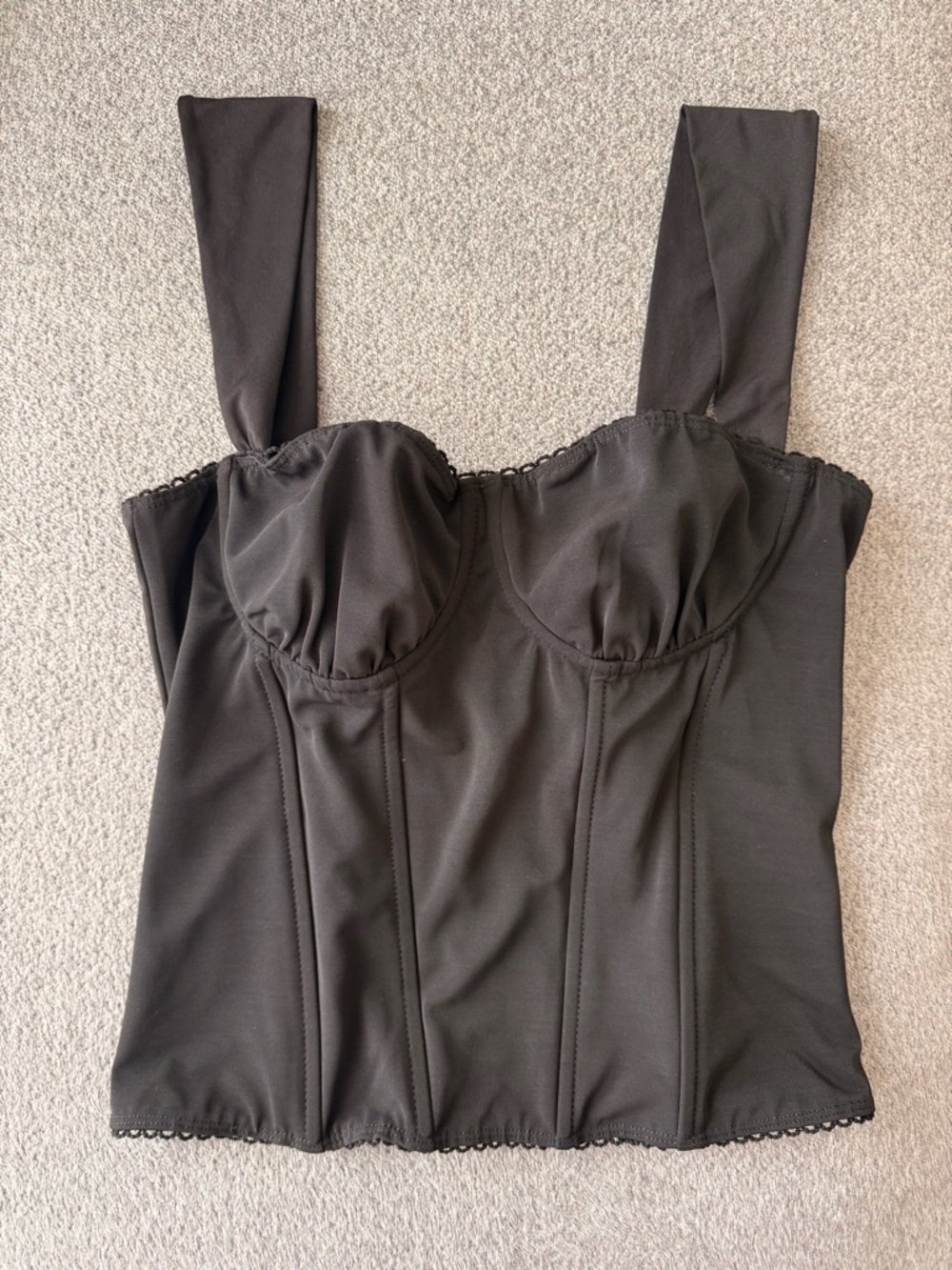 Edikted Black Bustier Corset, Size Large